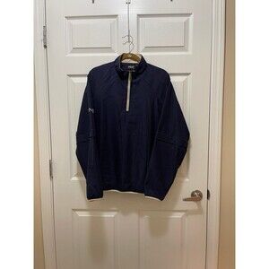 PING Mens Half Zip Windbreaker Pullover Size M Blue Mesh Lining